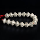 14mm Silver Plated Copper Decorated Rounds 8 inch 17 beads - The Bead Traders