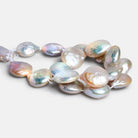 14mm White Oval Pearls 15 inch 27 beads - The Bead Traders