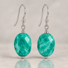 14x10mm Amazonite Faceted Ovals 16 inch 28 beads - The Bead Traders
