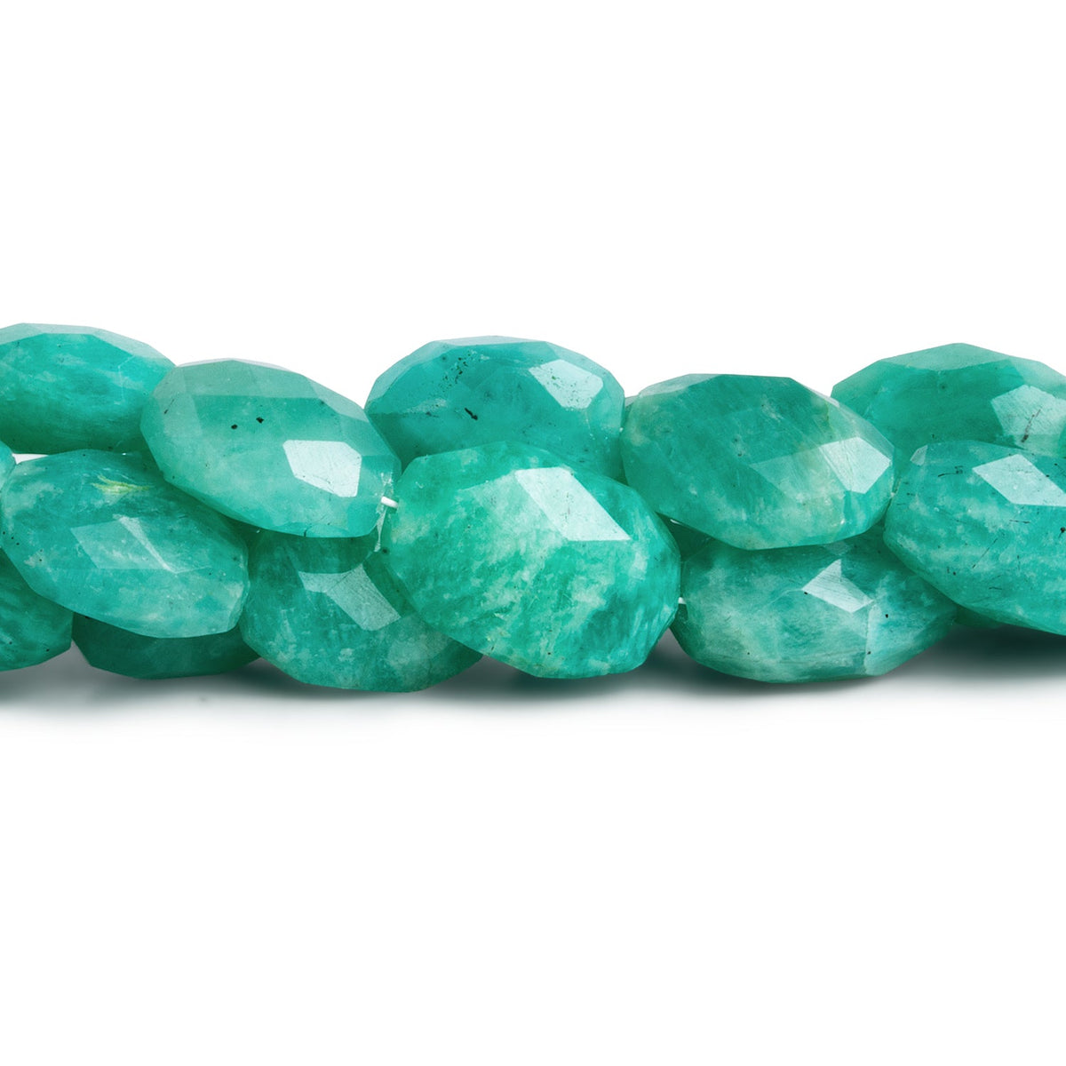 14x10mm Amazonite Faceted Ovals 16 inch 28 beads - The Bead Traders