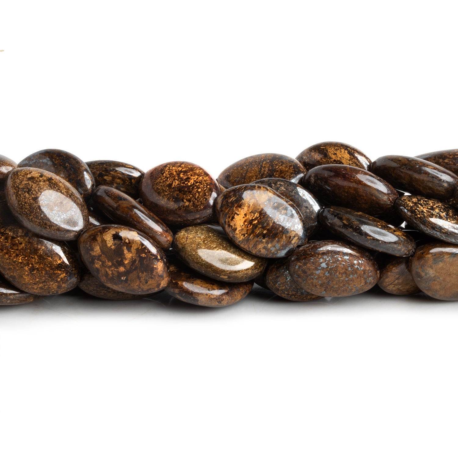 14x10mm Bronzite Plain Ovals 15 inch 22 beads - The Bead Traders