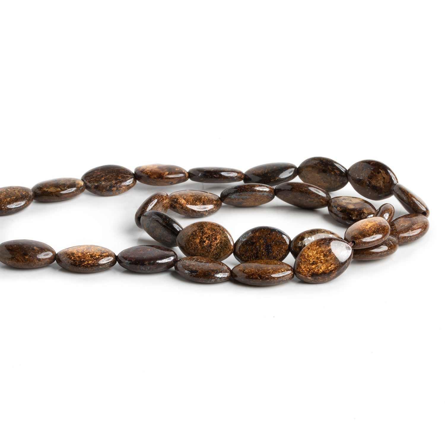 14x10mm Bronzite Plain Ovals 15 inch 22 beads - The Bead Traders