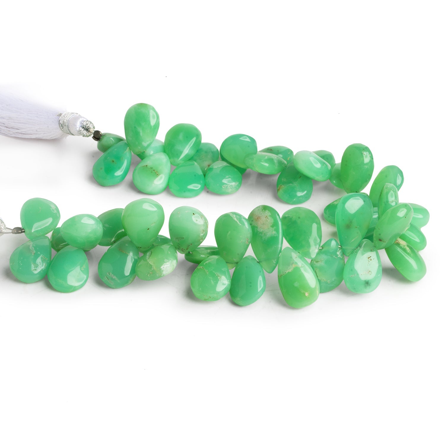 14x10mm Chrysoprase Plain Pears 8 inch 45 beads - The Bead Traders