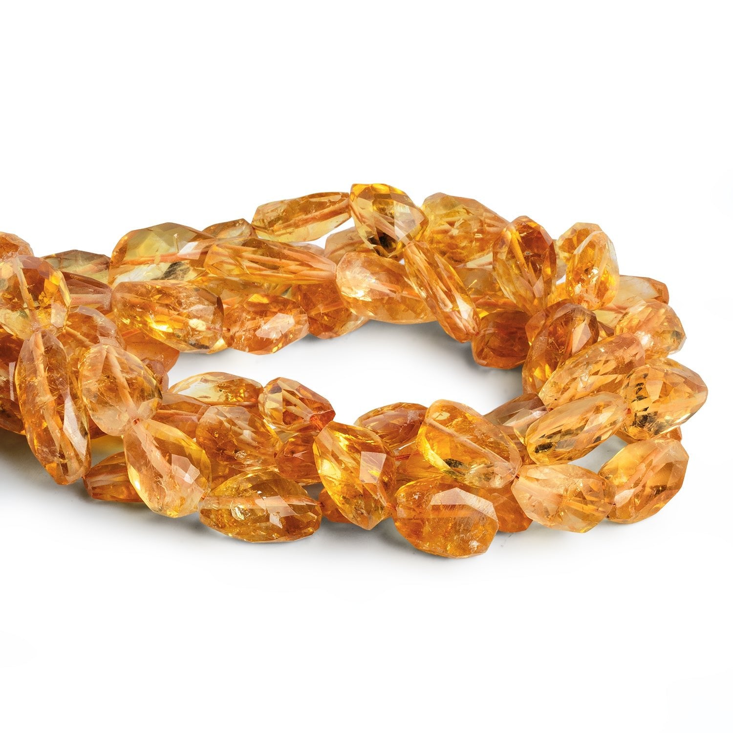 14x10mm Citrine Faceted Nuggets 17 inch 26 beads - The Bead Traders