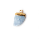 14x10mm Gold Leafed Owyhee Blue Opal Horn Pendants 1 piece - The Bead Traders