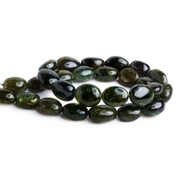 14x10mm Green Tourmaline Plain Nuggets 15.75 inch 27 beads