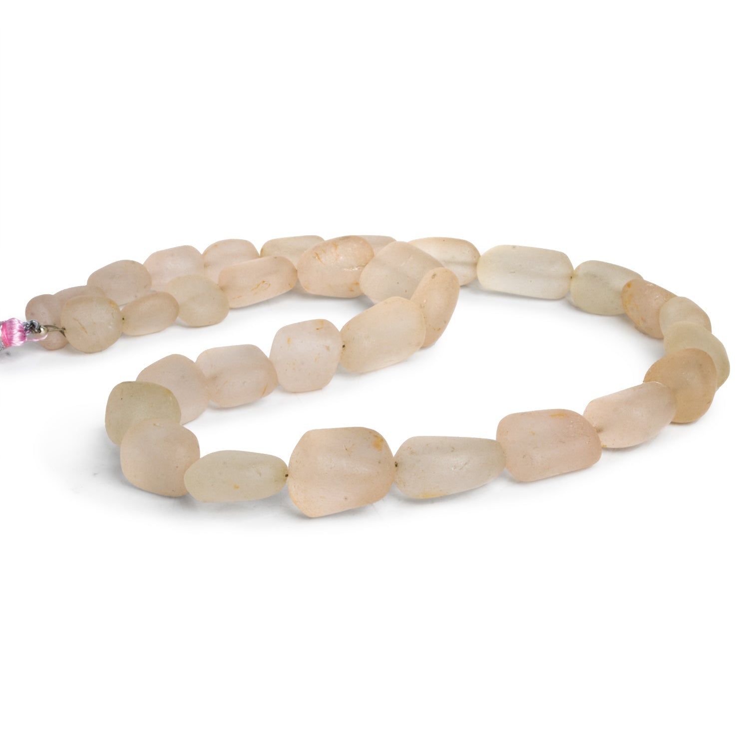 14x10mm Matte Morganite Plain Nuggets 16 inch 28 beads - The Bead Traders
