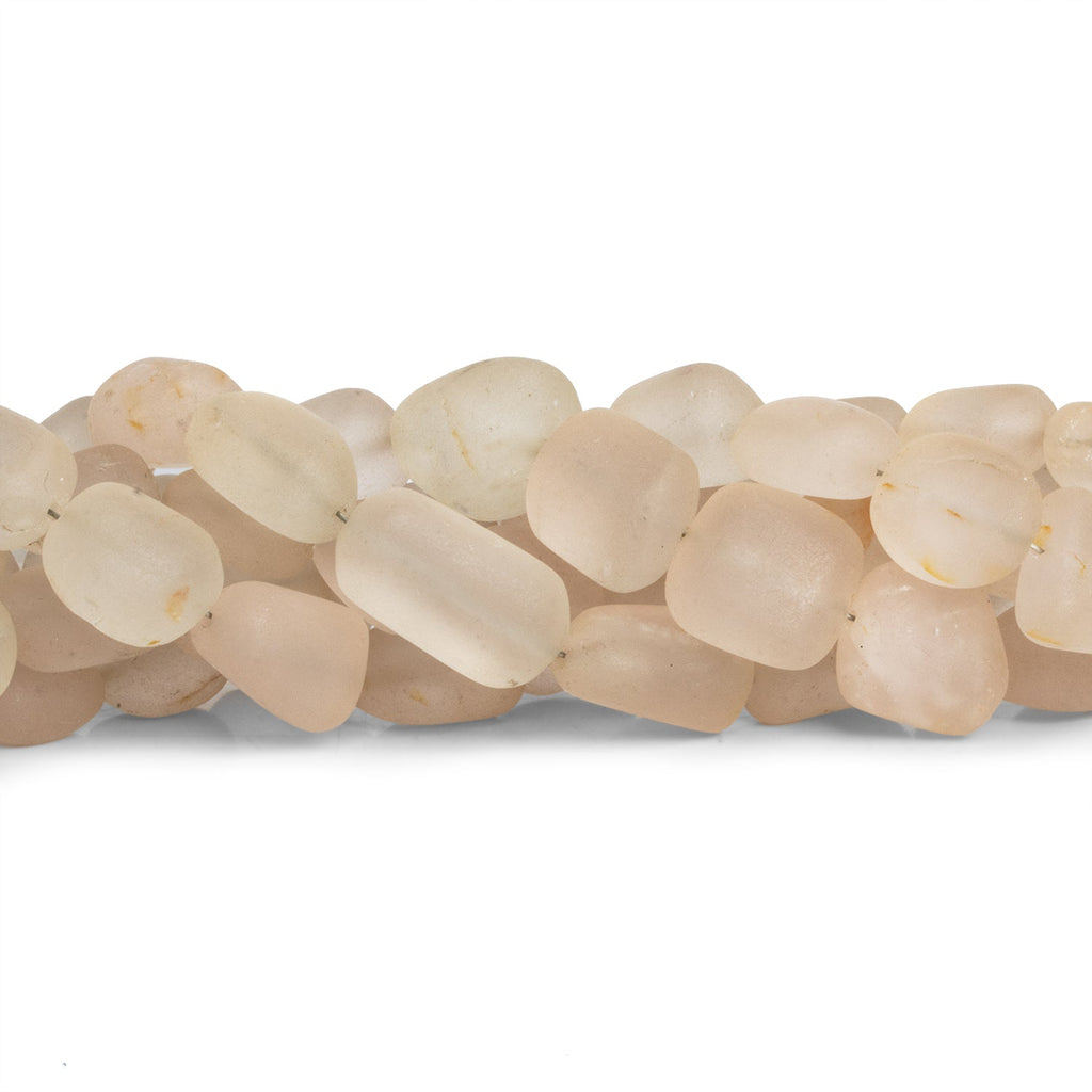 14x10mm Matte Morganite Plain Nuggets 16 inch 28 beads - The Bead Traders