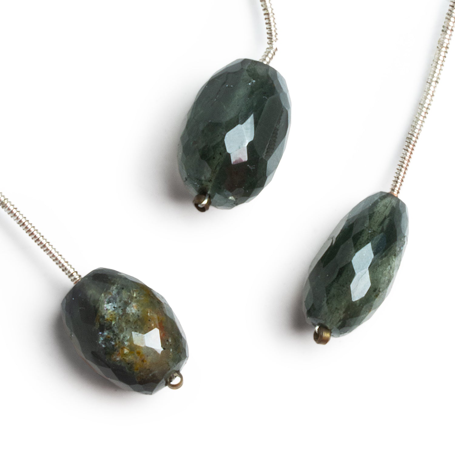 14x10mm Moss Aquamarine Faceted Nugget Focal 1 Bead - The Bead Traders
