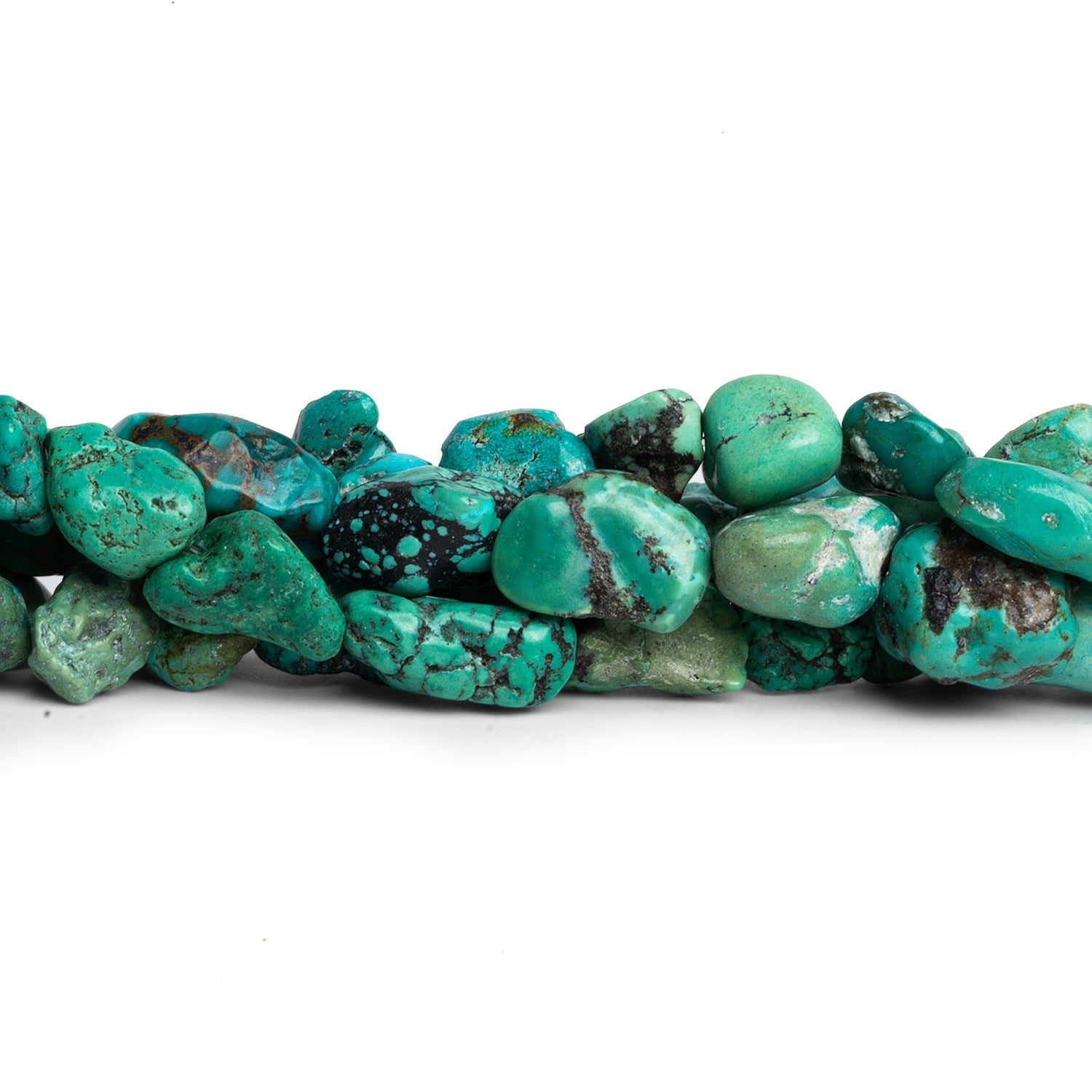 14x10mm Natural Chinese Turquoise Nuggets 15 inch 31 beads - The Bead Traders