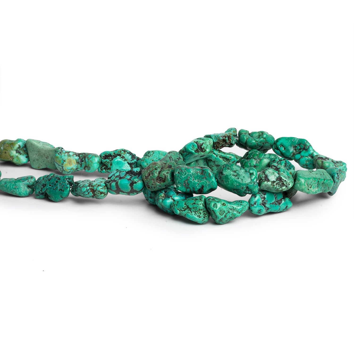 14x10mm Natural Chinese Turquoise Nuggets 15 inch 31 beads - The Bead Traders