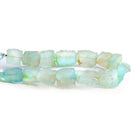 14x10mm Pale Blue Agate Hammer Faceted Rectangles 8 inch 15 beads - The Bead Traders