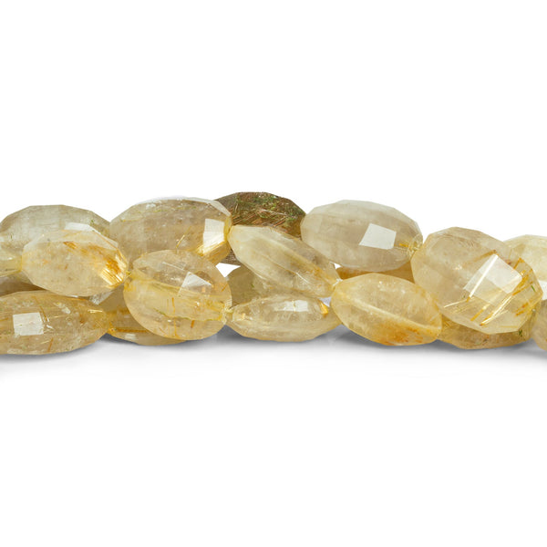 14x10mm Rutilated Quartz Faceted Ovals 7.5 inch 13 beads