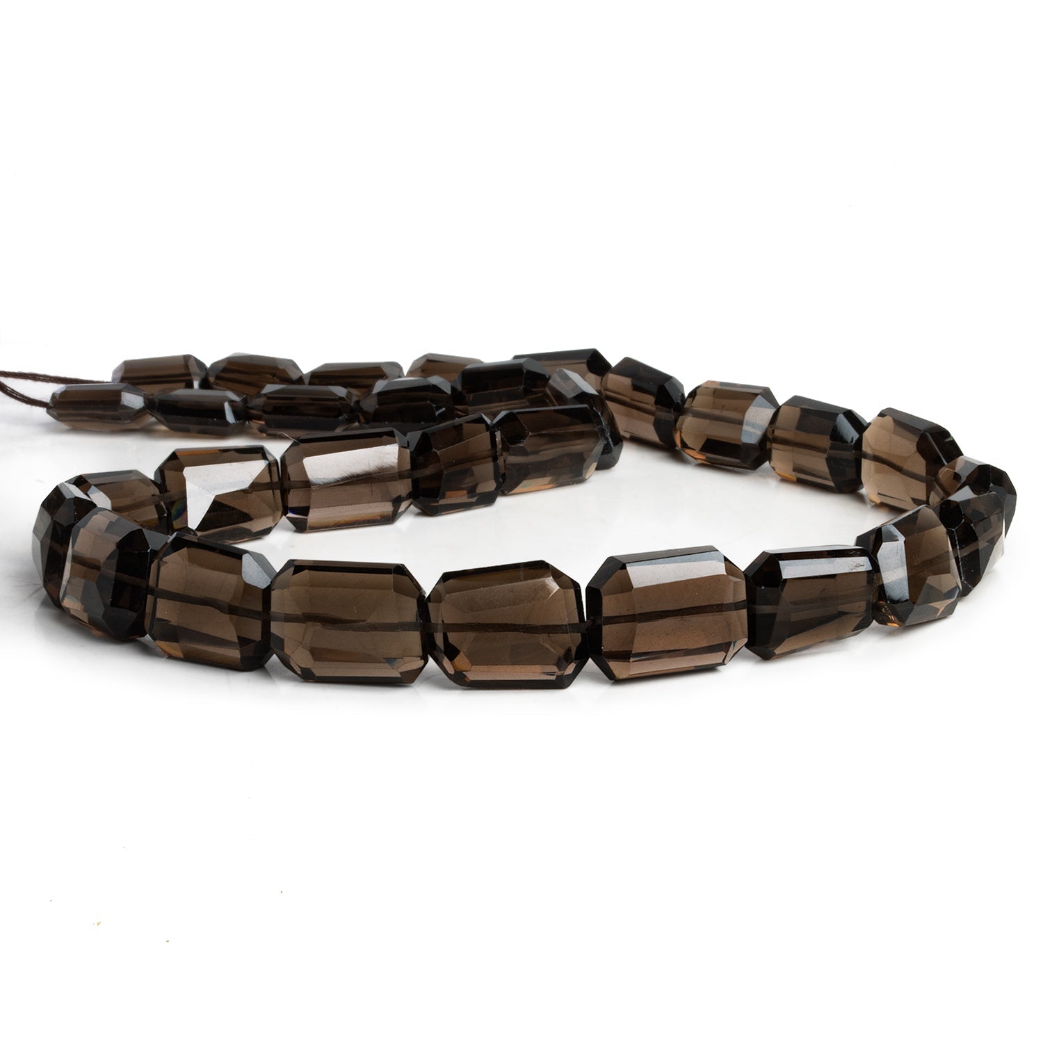 14x10mm Smoky Quartz Faceted Nuggets 16 inch 29 beads - The Bead Traders