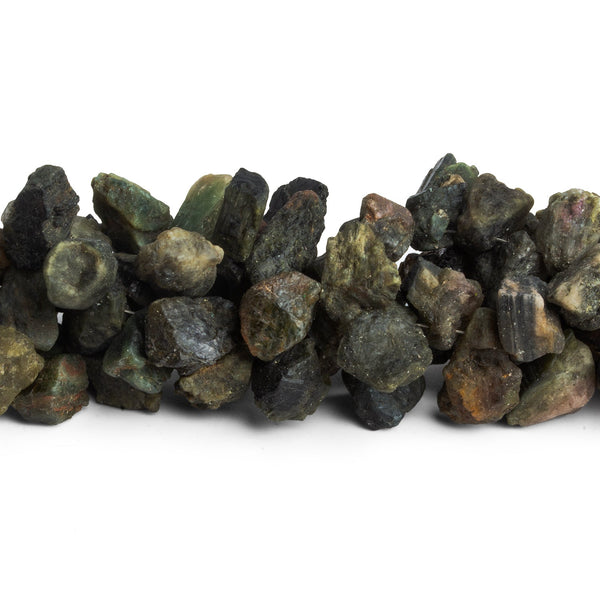 14x10mm Tourmaline Natural Crystals 7.5 inch 35 beads