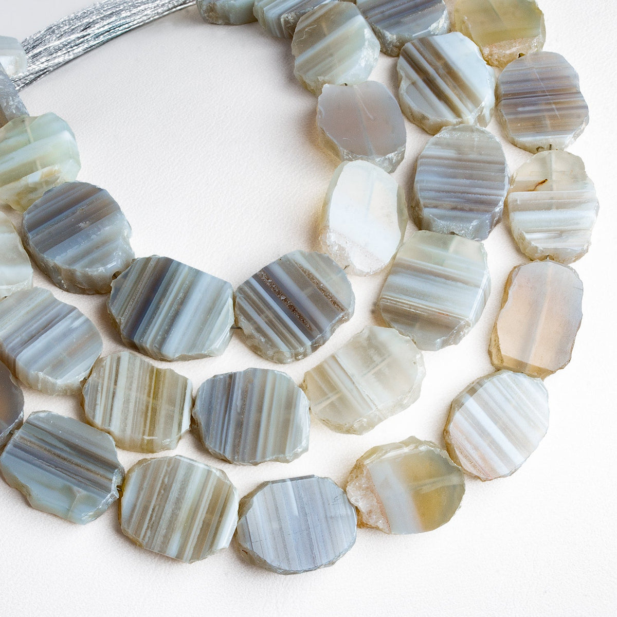 14x11mm Banded Agate Slices 8 inch 14 beads - The Bead Traders