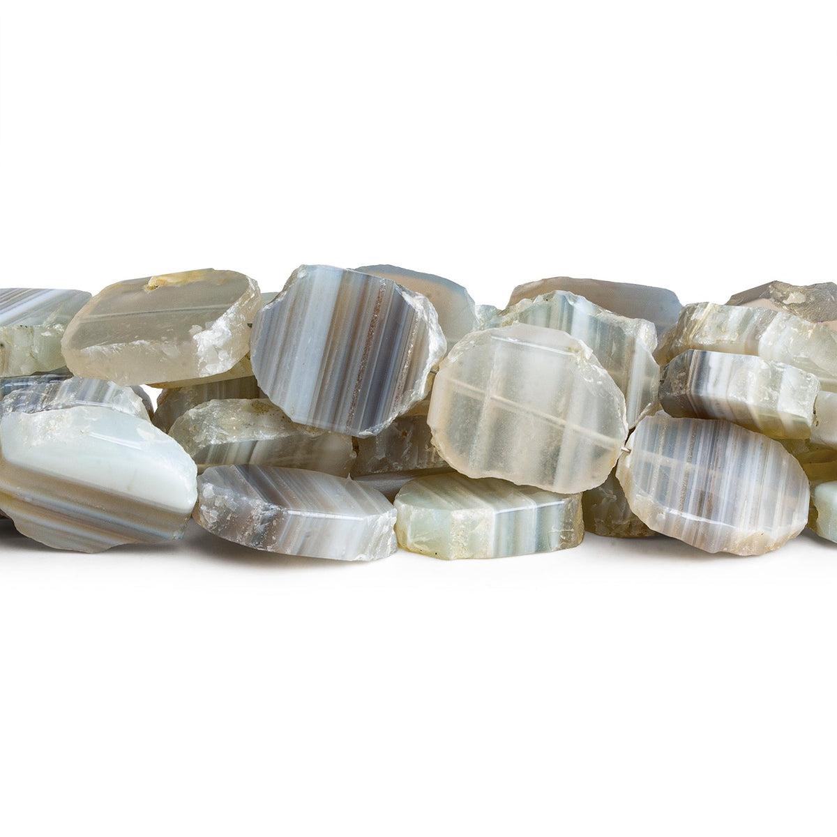 14x11mm Banded Agate Slices 8 inch 14 beads - The Bead Traders