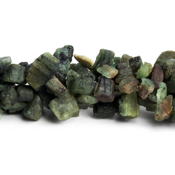 14x11mm Emerald Natural Crystals 8 inch 30 beads