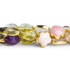 14x11mm Gold Leafed Multi Gemstone Faceted Beads 6 inch 11 beads - The Bead Traders