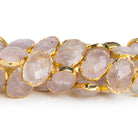 14x11mm Gold Leafed Rose Quartz Faceted Ovals 4 inch 9 beads - The Bead Traders