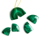 14x11mm Malachite Fancy Shape Focals 2 Beads - The Bead Traders