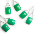 14x11mm Mint Green Chalcedony Rectangle Focals Set of 2 Beads - The Bead Traders