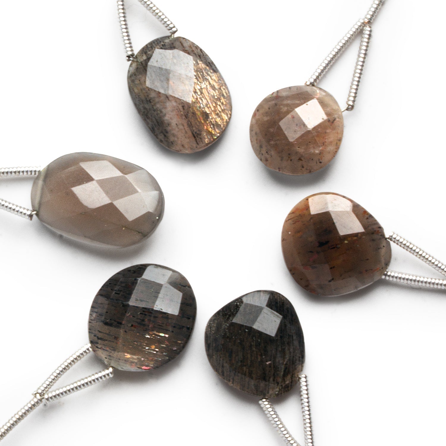 14x11mm Moonstone Faceted Nugget Focal 1 Bead - The Bead Traders