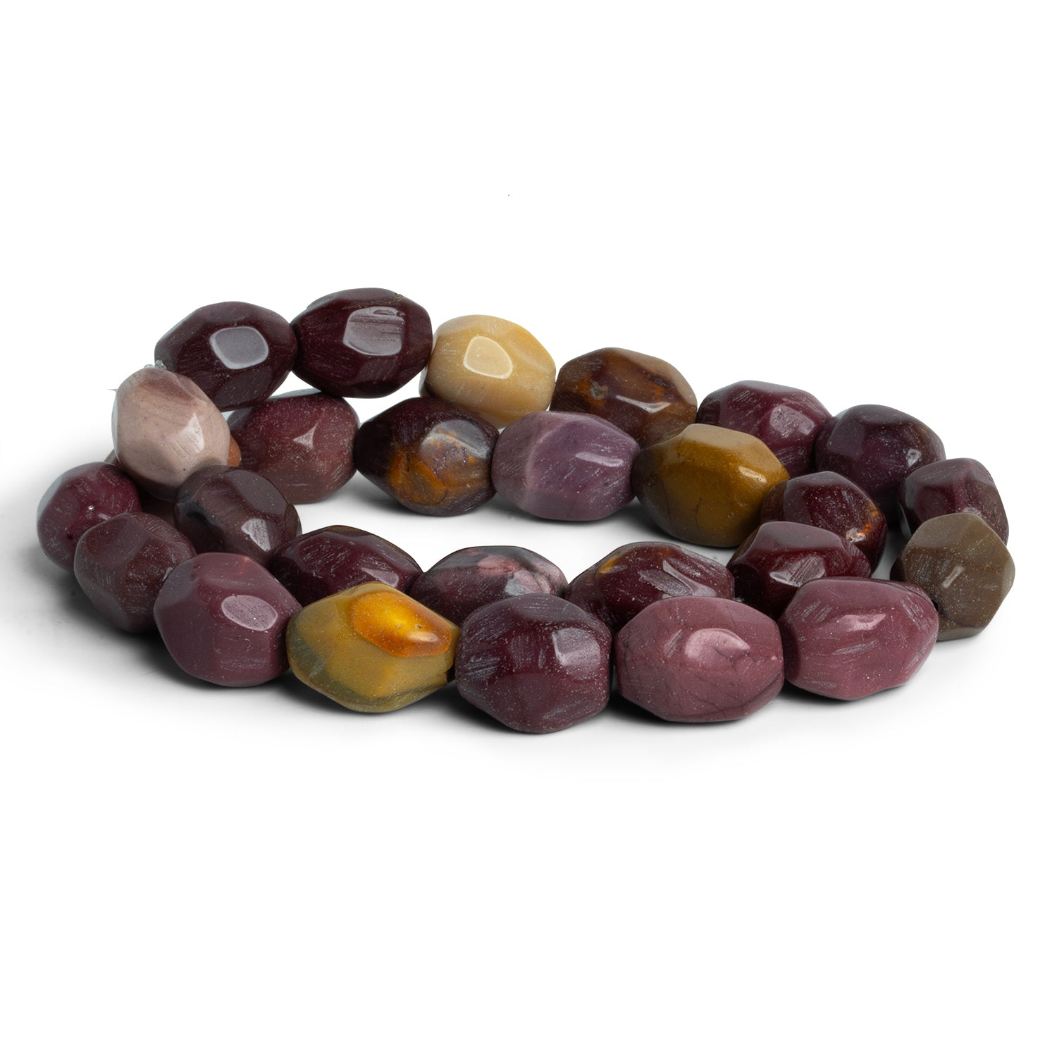 14x11mm Mouakite Jasper Faceted Nuggets 15 inch 26 beads - The Bead Traders