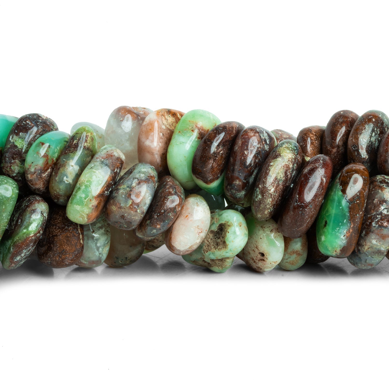14x12mm Chrysoprase Plain Chips 9 inch 40 beads - The Bead Traders