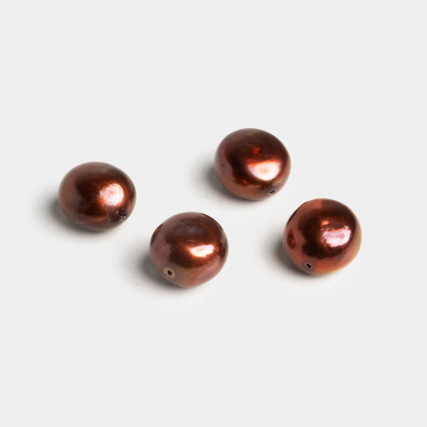 14x12mm Coppery Baroque Pearls - Set of 4 Beads