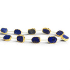 14x12mm Gold Leafed Lapis Lazuli Straight - Drilled Slices 11 inch 11 beads - The Bead Traders