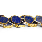 14x12mm Gold Leafed Lapis Lazuli Straight - Drilled Slices 11 inch 11 beads - The Bead Traders