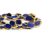 14x12mm Gold Leafed Lapis Lazuli Straight - Drilled Slices 11 inch 11 beads - The Bead Traders