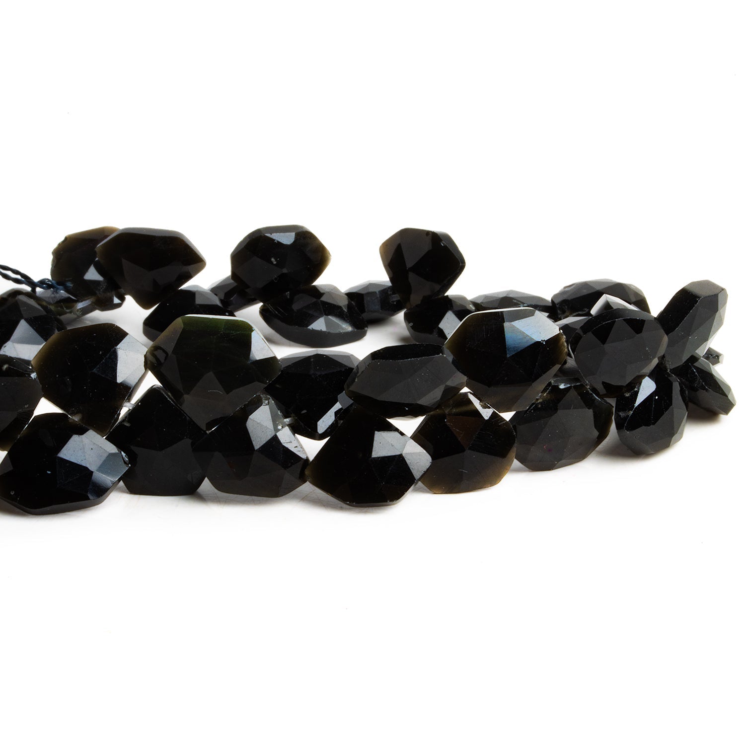 14x12mm Rainbow Obsidian Faceted Pentagon 8 inch 30 beads - The Bead Traders