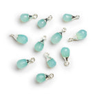 14x6mm Blue Chalcedony Silver Leafed Teardrop Pendant 1 Bead - The Bead Traders