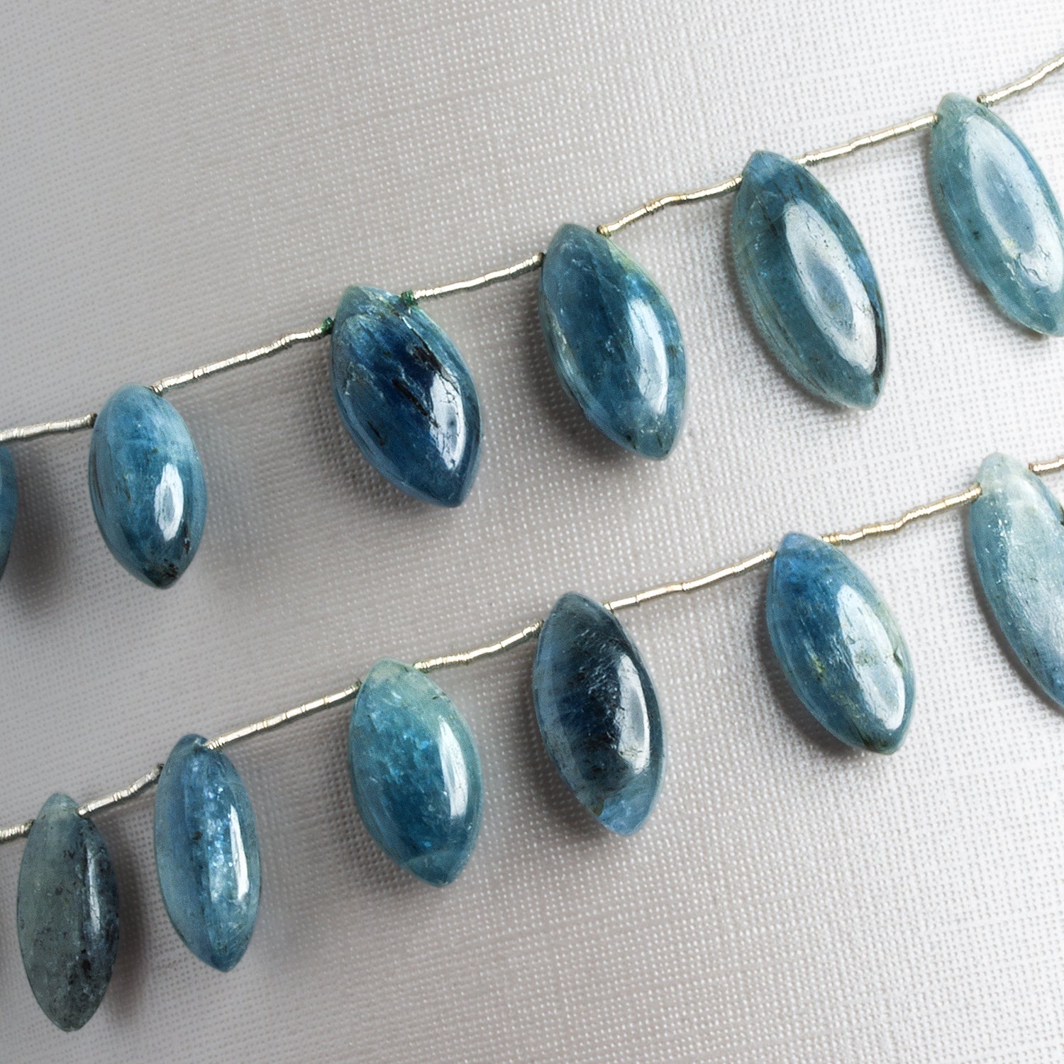 14x7mm Kyanite Plain Marquises 7 inch 12 beads - The Bead Traders