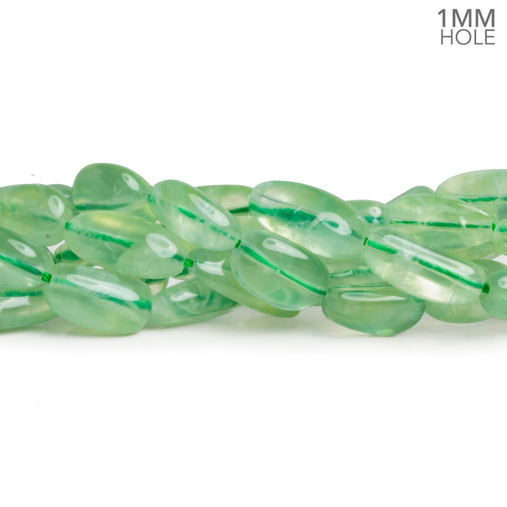 14x8mm Prehnite Plain Nuggets 16 inch 30 beads 1mm Large Hole - The Bead Traders
