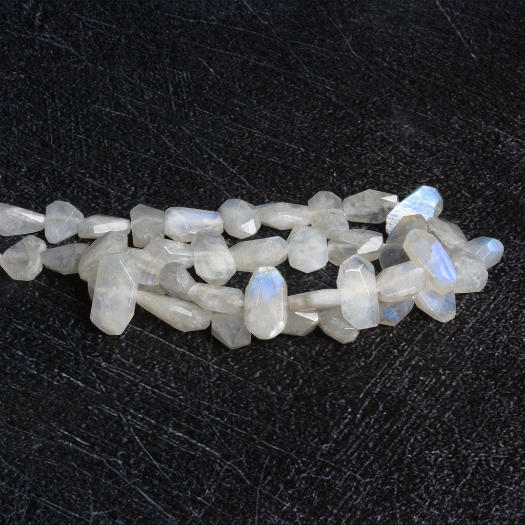 14x8mm Rainbow Moonstone Faceted Nuggets 16 inch 40 beads - The Bead Traders