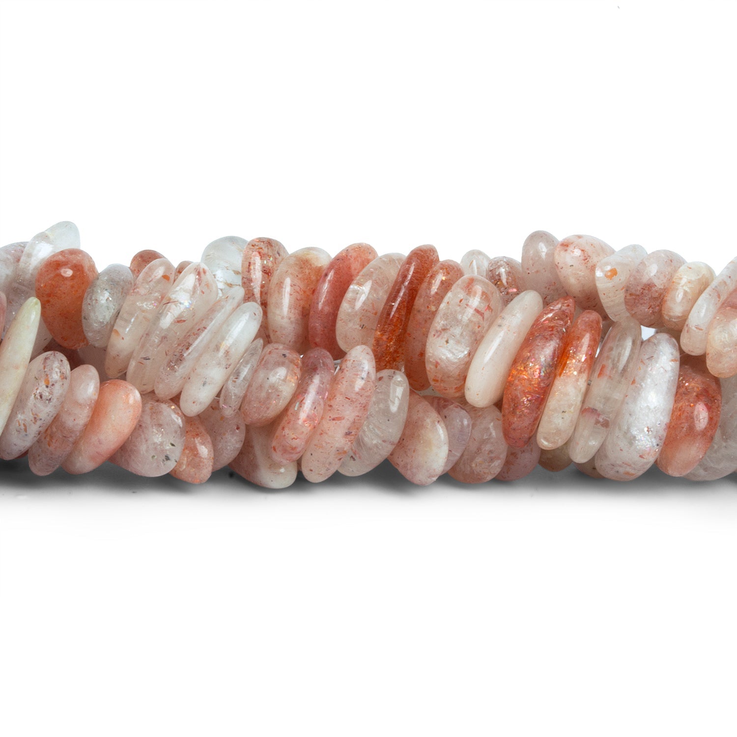 14x8mm Sunstone Long Chips 7.5 inch 53 beads - The Bead Traders