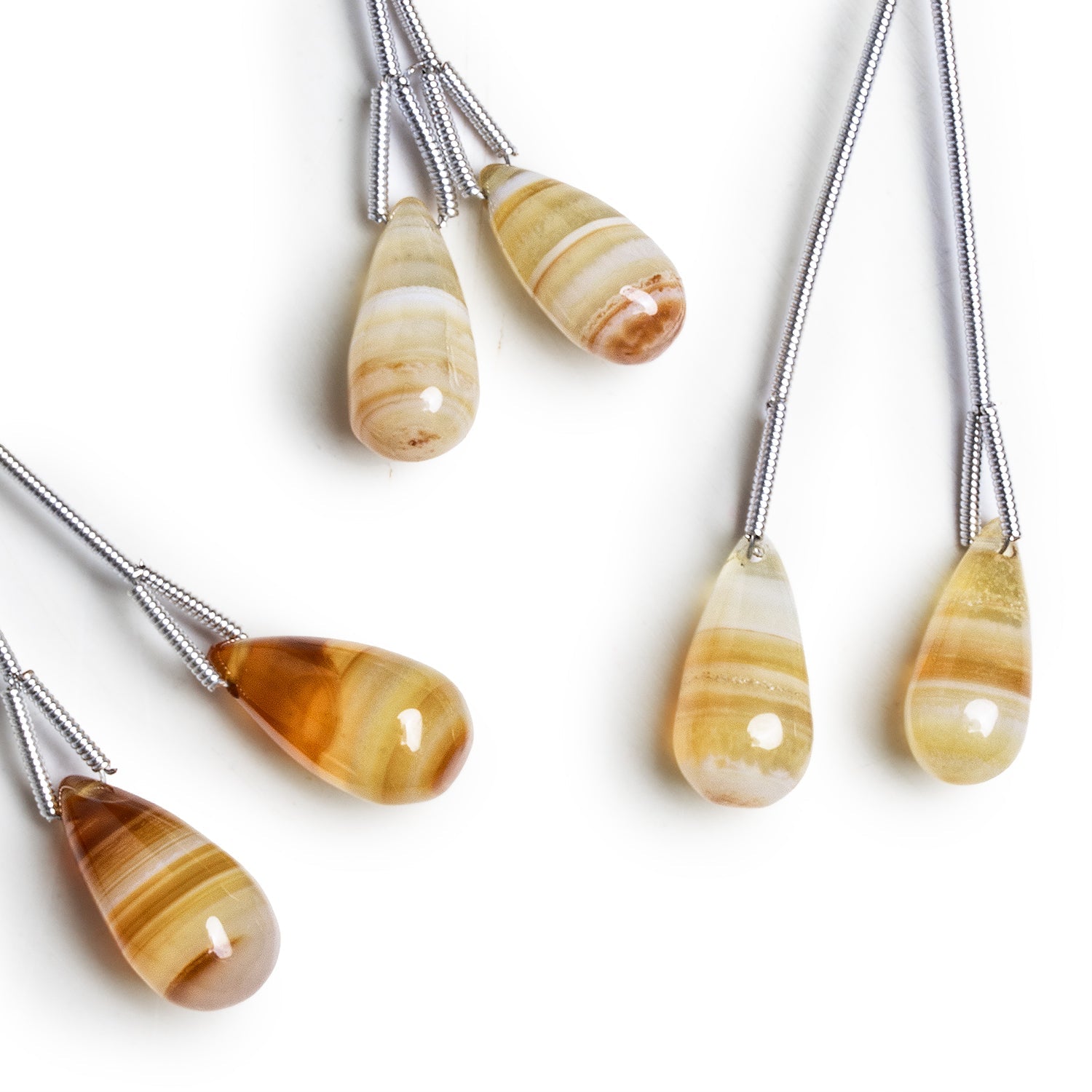 14x9mm Bicolor Chalcedony Plain Teardrops 2 Beads - The Bead Traders