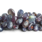 14x9mm Bloodshot Iolite Plain Pears 8 inch 50 beads - The Bead Traders