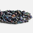 14x9mm Peacock Keshi Pearls 15 inch 24 beads - The Bead Traders