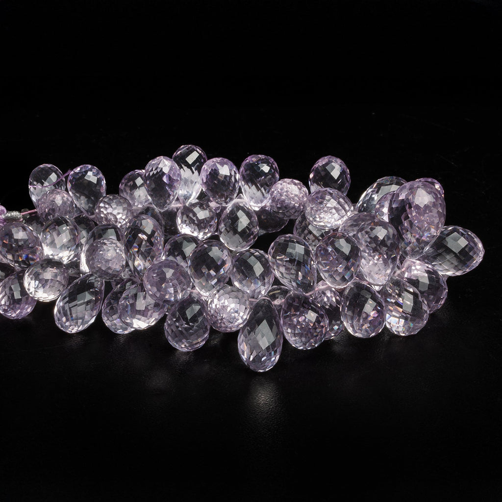 14x9mm Pink Amethyst Faceted Teardrops 7.5 inch 64 beads - The Bead Traders