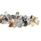 14x9mm Tourmalinated Quartz Plain Pears 8.5 inch 48 beads - The Bead Traders