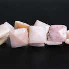 15 - 16mm Pink Peruvian Opal Corner Drilled Squares 14 inch 19 beads - The Bead Traders