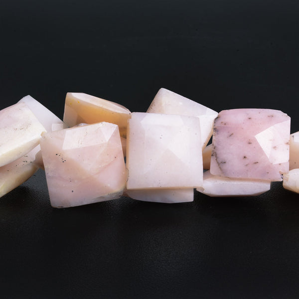15-16mm Pink Peruvian Opal Corner Drilled Squares 14 inch 19 beads