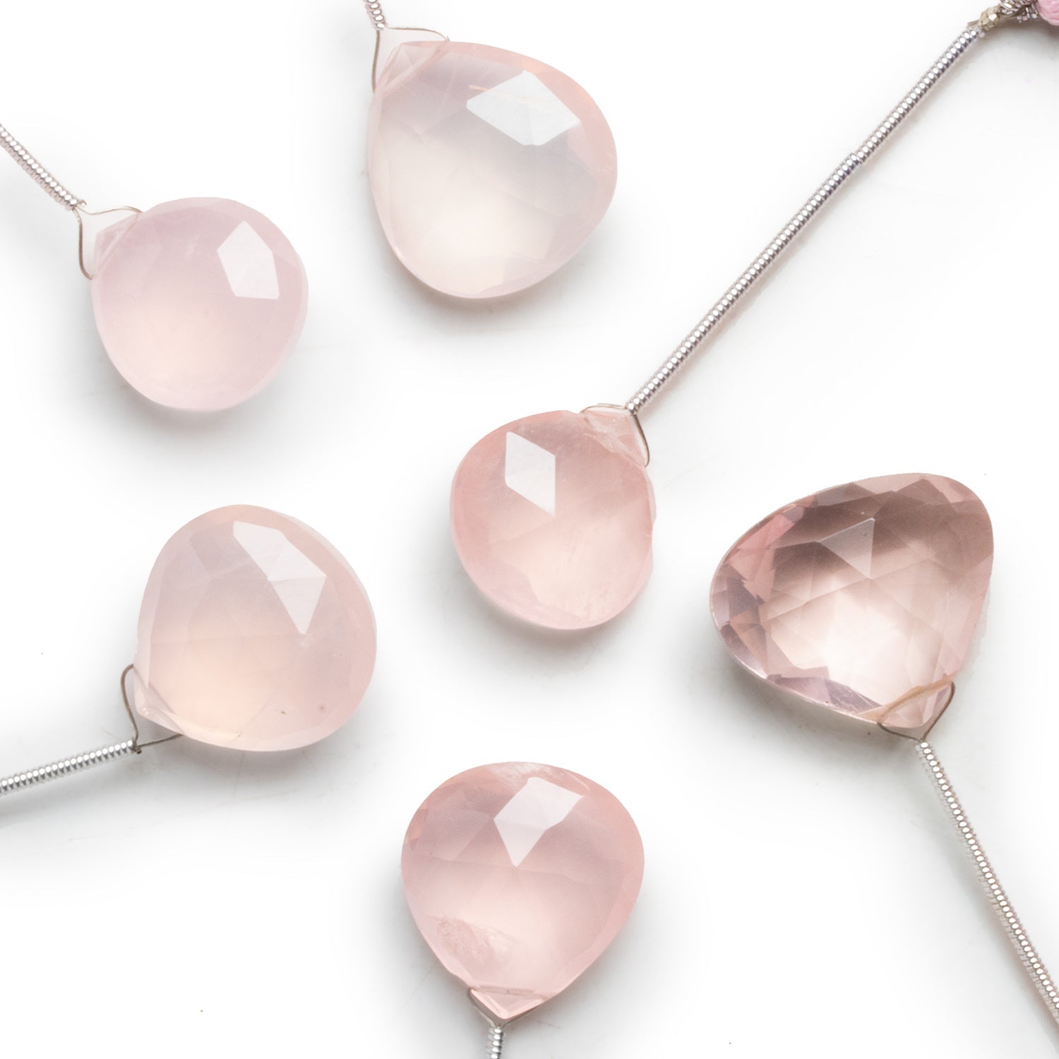 15 - 17mm Rose Quartz Heart Focal 1 Bead - The Bead Traders