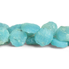 15 - 18mm Santorini Blue Agate Hammer Faceted Coins 7.5 inch 12 beads - The Bead Traders