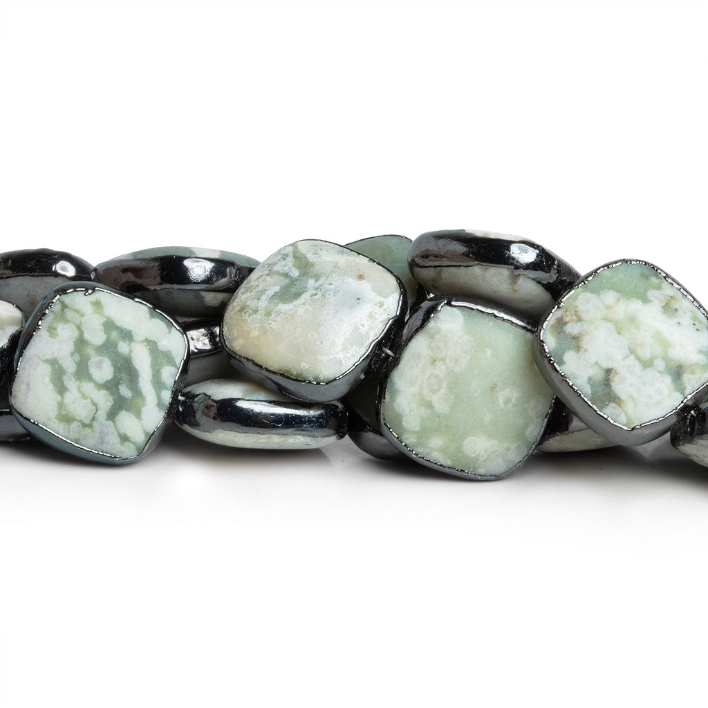 15mm Black Gold Leafed Jasper Plain Rectangles 5.5 inch 9 beads - The Bead Traders
