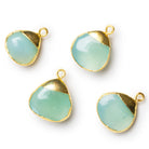 15mm Blue Chalcedony Gold Leafed Heart Pendant 1 Bead - The Bead Traders